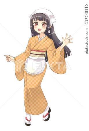 Moe anime style character portrait: A girl in a teahouse wearing a kimono Moe anime style character portrait: A girl in a teahouse wearing a kimono 117248110