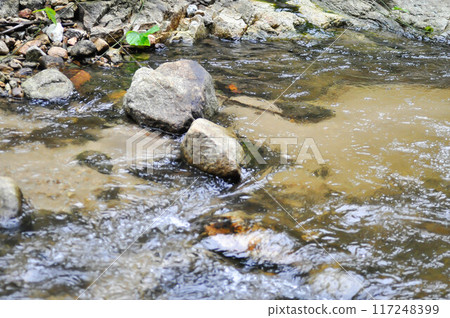 waterfall , river and rock or splash 117248399