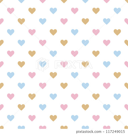 Cute Valentines Day seamless pattern pastel colors small hearts background. Romantic design for cards, fabric or baby clothes. 117249015