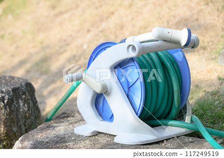 Stored garden hose and hose reel 117249519