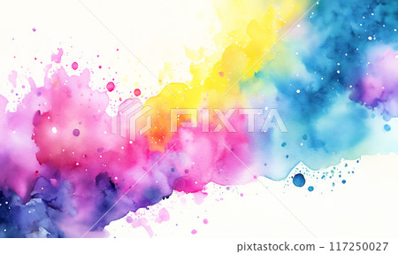 Colorful, vibrant watercolors with a rounded grain 117250027