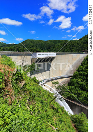 [Hiroshima Prefecture] Release of water from Nukui Dam on a clear day 117250485