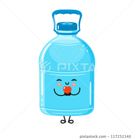 Plastic Water Bottle holding a heart in hands character. Vector hand drawn cartoon kawaii character illustration icon. Isolated on white background. Plastic Water Bottle in love character concept Plastic Water Bottle holding a heart in hands character. Vector hand drawn cartoon kawaii character illustration icon. Isolated on white background. Plastic Water Bottle in love character concept 117252140