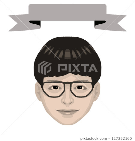微笑的男孩和框架 2 的彩色插圖（復古風格） 117252160