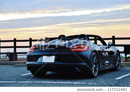 shiny black open car 117252460