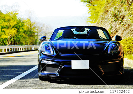 shiny black open car 117252462