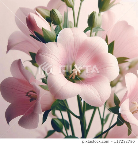 Pale pink bellflower flower 117252780