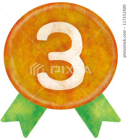 Third place medal award illustration material 117252880