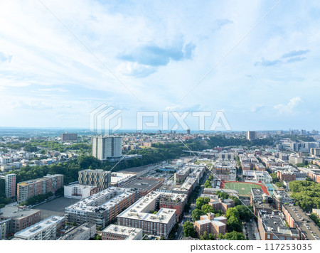 Aerial View of Hoboken and Manhattan Skyline Aerial View of Hoboken and Manhattan Skyline 117253035