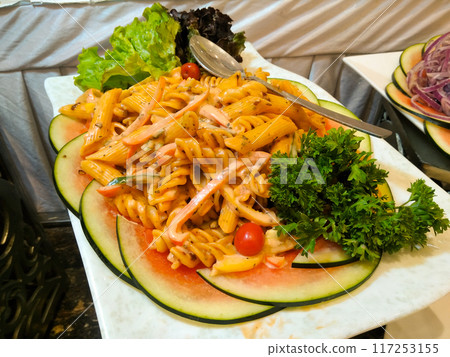 A picture of pasta with selective focus A picture of pasta with selective focus 117253155