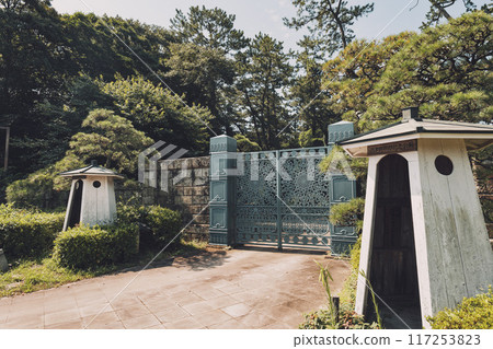 The main gate of the Imperial Villa Memorial Park in Numazu, Shizuoka Prefecture The main gate of the Imperial Villa Memorial Park in Numazu, Shizuoka Prefecture 117253823
