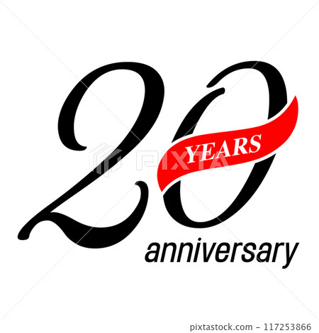 20 years anniversary vector icon, symbol, logo. Graphic background 117253866