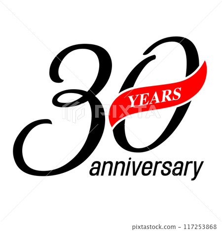 30 years anniversary vector icon, symbol, logo. Graphic background 117253868
