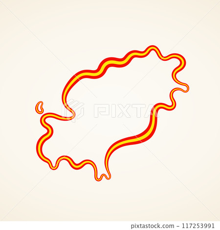 Ibiza - Outline Map 117253991