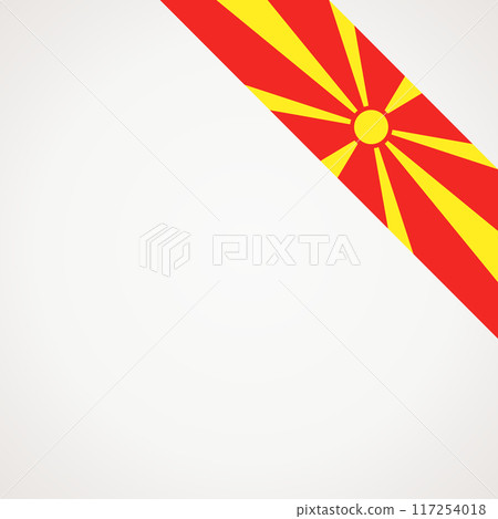 Corner ribbon flag of North Macedonia 117254018
