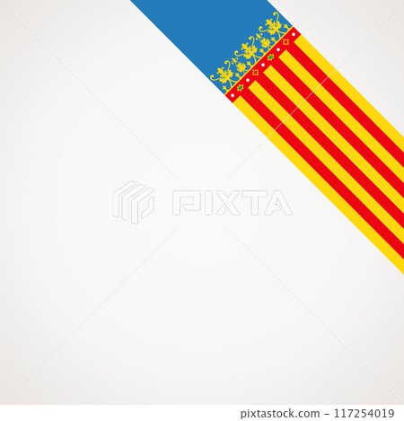 Corner ribbon flag of Valencia 117254019