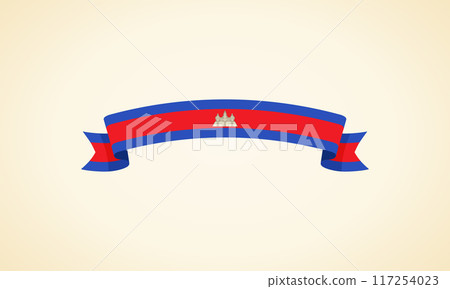 Ribbon with flag of Cambodia 117254023