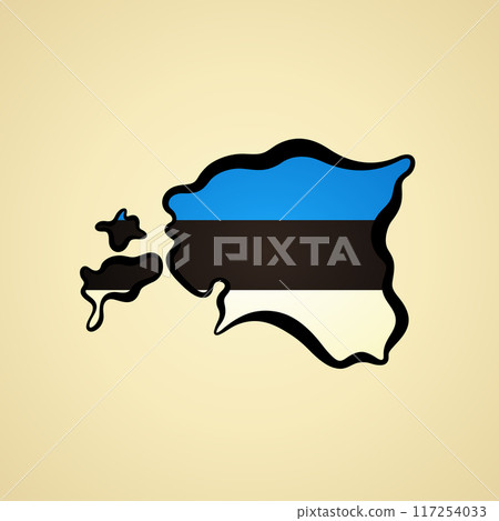 Estonia - Map colored with flag Estonia - Map colored with flag 117254033