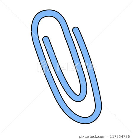 Blue paperclip icon on white background, vector Blue paperclip icon on white background, vector 117254726