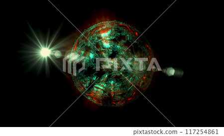 energy sector.Futuristic magical plasma circle  glows in space. 117254861