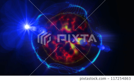 energy sector.Futuristic magical plasma circle  glows in space. 117254863