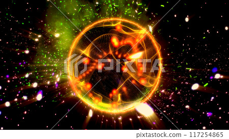 energy sector.Futuristic magical plasma circle  glows in space. 117254865