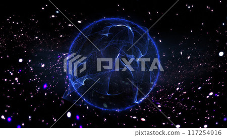 energy sector.Futuristic magical plasma circle glows in space. energy sector.Futuristic magical plasma circle glows in space. 117254916