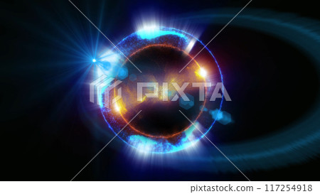 energy sector.Futuristic magical plasma circle  glows in space. 117254918