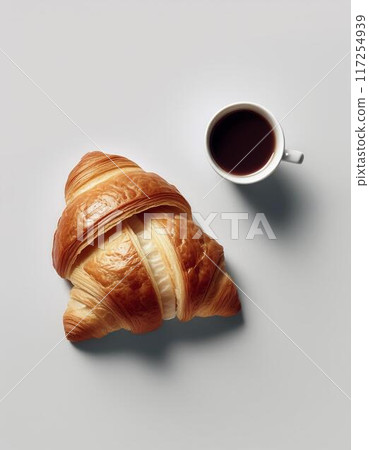 croissant and cup of coffee 117254939