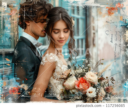A collage template with wedding photos elegant and classy design 117256085