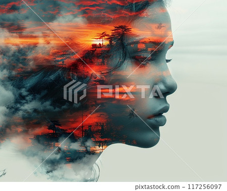 A collage of artistic photography with creative and abstract designs. 117256097