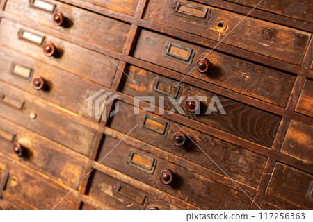 wooden vintage cabinet wooden vintage cabinet 117256363