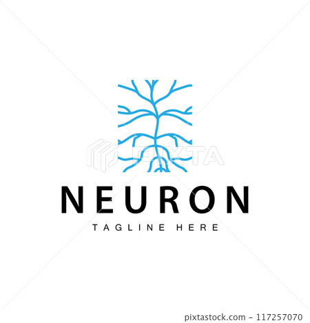Neuron Logo Design Health Illustration DNA Molecule Nerve Cell Abstract Simple Illustration 117257070