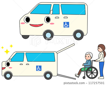 Cute character welfare vehicle set 117257501