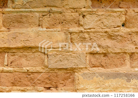 Seamless ancient brick wall texture or background. 117258166
