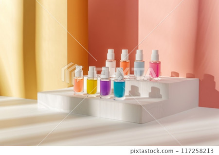Nail Polish Mockup, Clean White Labels, Minimalist Setup, AI Created 117258213