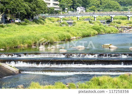 Fresh green and clear stream Misasa Onsen Fresh green and clear stream Misasa Onsen 117258356
