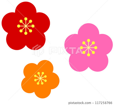 Colorful and beautiful plum blossoms blooming in season 117258766
