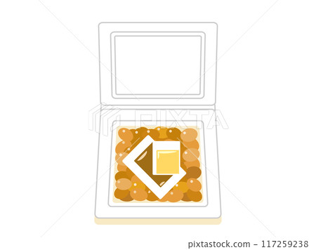 杯子裡納豆的插圖,帶有芥末和醬汁的版本 杯子裡納豆的插圖,帶有芥末和醬汁的版本 117259238