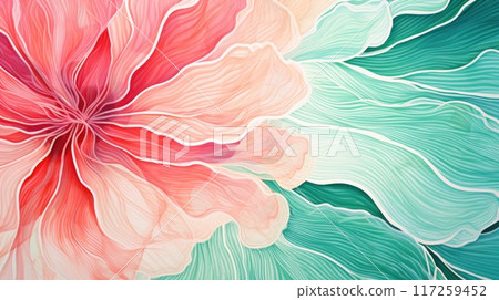 Multicolor pastel waves flowing in a seamless pattern resembling a topographic map of pastel colors 117259452