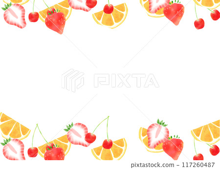 Watercolor colorful fruit frame 117260487