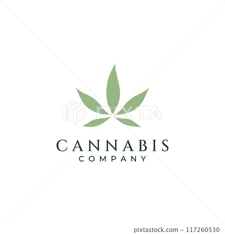 Marijuana or cannabis  leaf logo or illustration template vector design. 117260530
