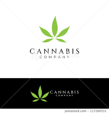 Marijuana or cannabis  leaf logo or illustration template vector design. 117260531
