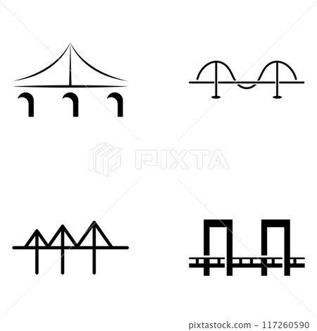 Minimalist and elegant creative bridge building logo with a modern concept. With vector illustration editing. 117260590