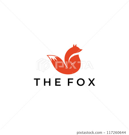 Fox animal logo design. Abstract , creative and minimalist. With easy illustration editing. Fox animal logo design. Abstract , creative and minimalist. With easy illustration editing. 117260644
