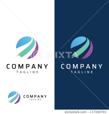 Abstract logo in swoosh style with modern colors.Logo can be used for business or company.Template vector design. 117260701
