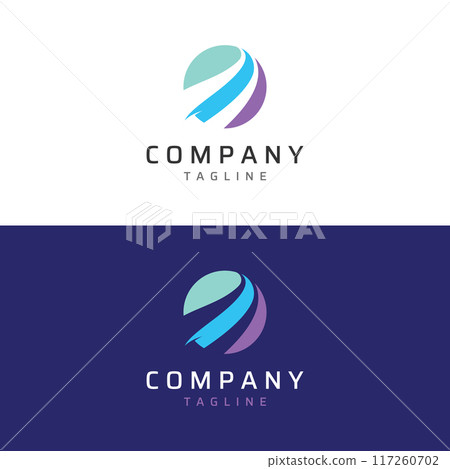 Abstract logo in swoosh style with modern colors.Logo can be used for business or company.Template vector design. 117260702