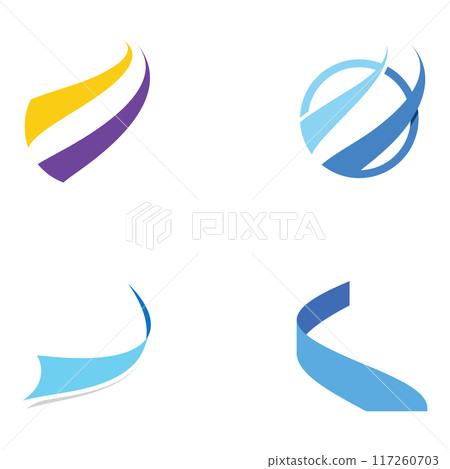 Abstract logo in swoosh style with modern colors.Logo can be used for business or company.Template vector design. Abstract logo in swoosh style with modern colors.Logo can be used for business or company.Template vector design. 117260703