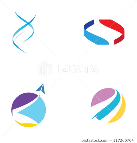 Abstract logo in swoosh style with modern colors.Logo can be used for business or company.Template vector design. 117260704