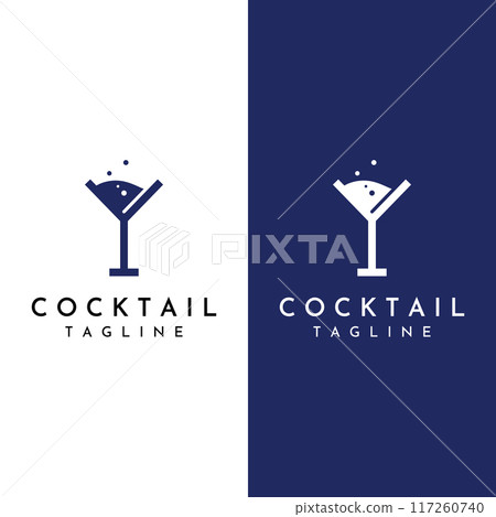 Alcohol cocktail logo, nightclub drinks.Logos for nightclubs, bars and more.In vector illustration concept style. 117260740